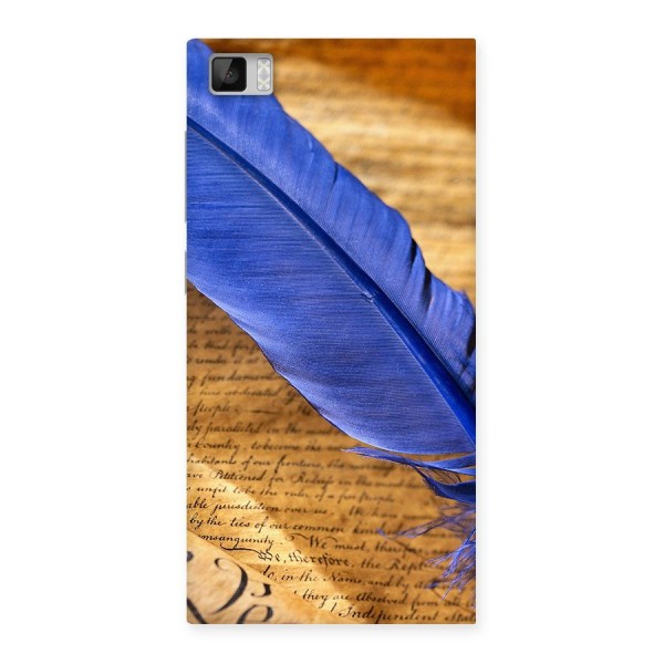 Beautiful Blue Feather Back Case for Xiaomi Mi3