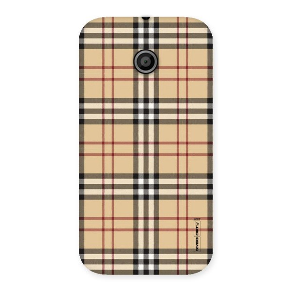 Beige Check Back Case for Moto E