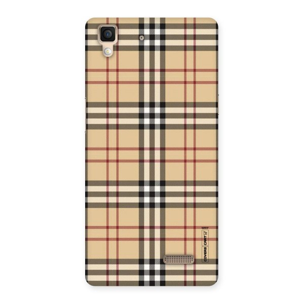 Beige Check Back Case for Oppo R7