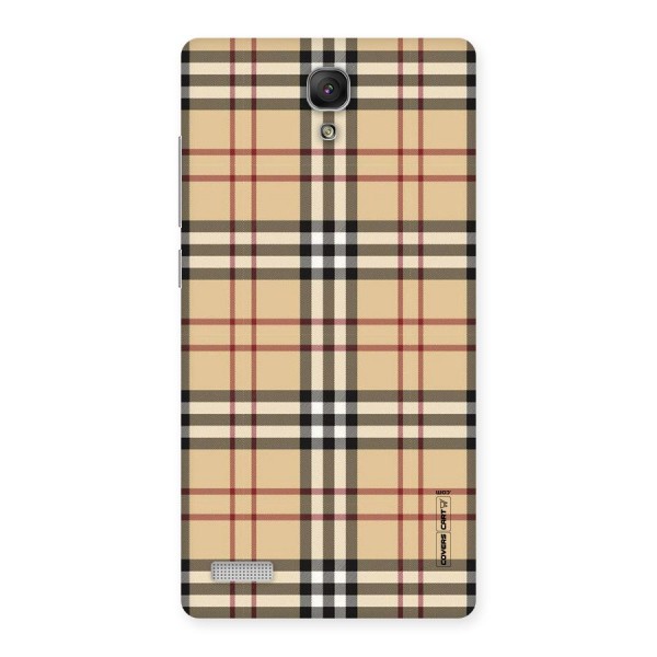 Beige Check Back Case for Redmi Note