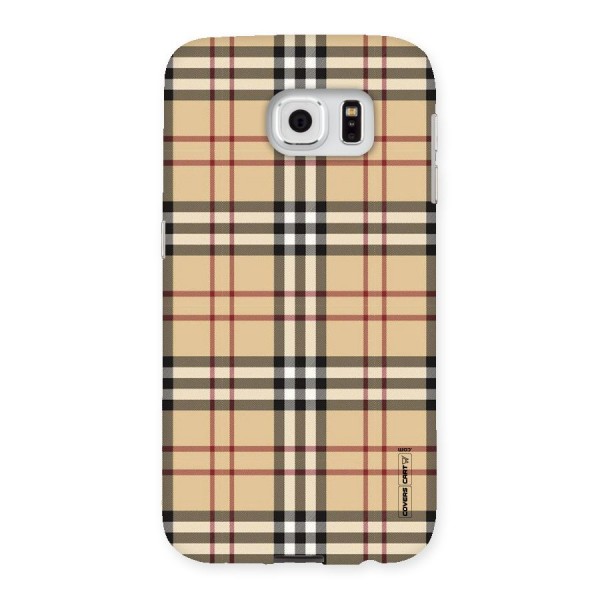 Beige Check Back Case for Samsung Galaxy S6