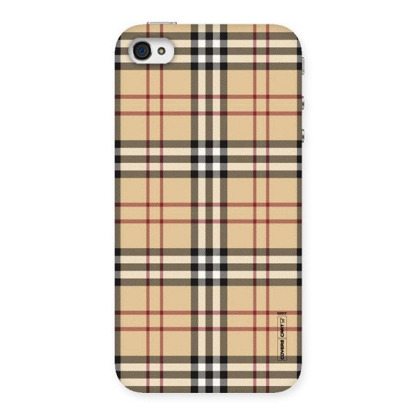 Beige Check Back Case for iPhone 4 4s