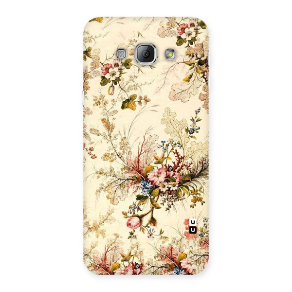 Beige Floral Back Case for Galaxy A8