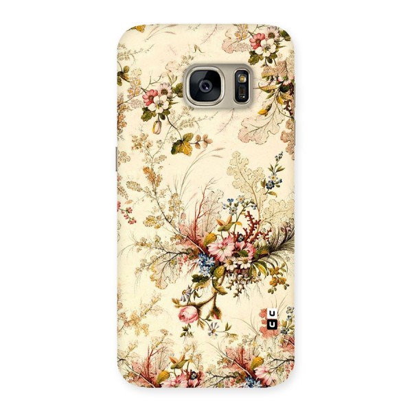 Beige Floral Back Case for Galaxy S7