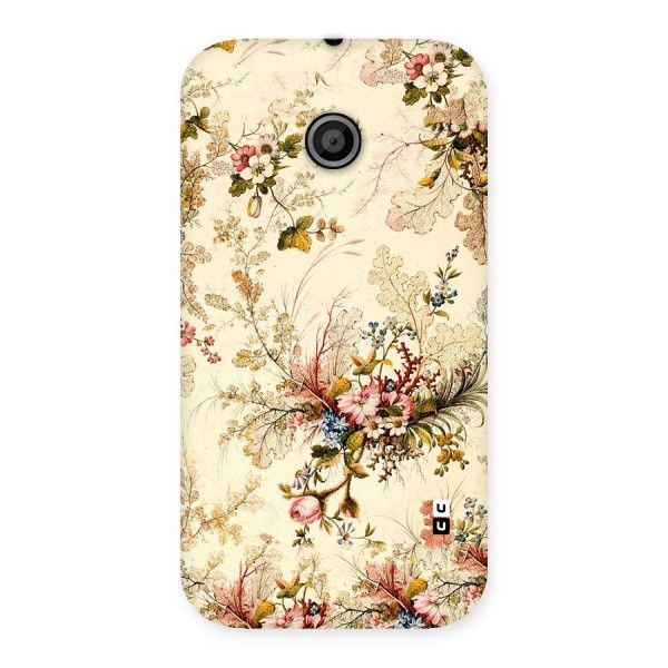 Beige Floral Back Case for Moto E