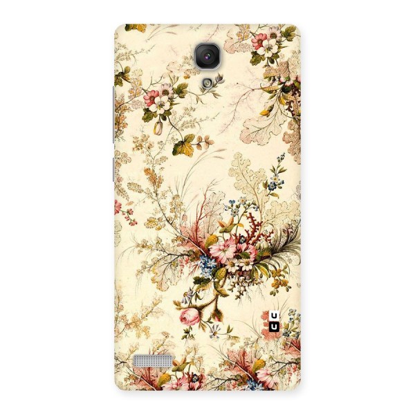 Beige Floral Back Case for Redmi Note