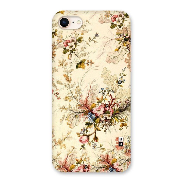 Beige Floral Back Case for iPhone 8