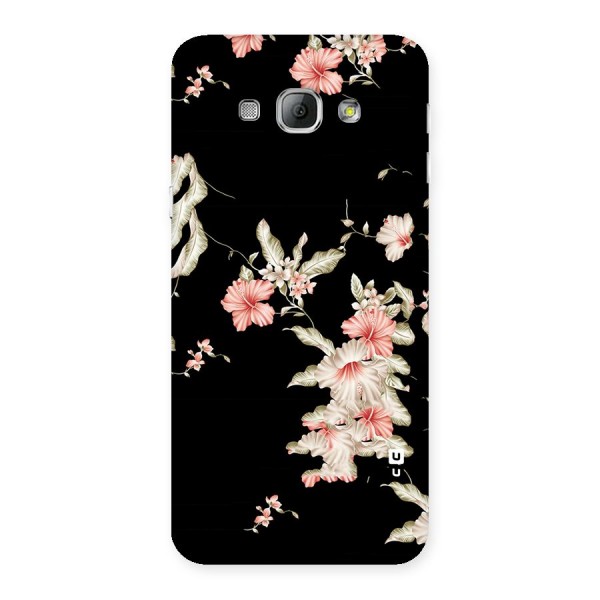 Black Floral Back Case for Galaxy A8