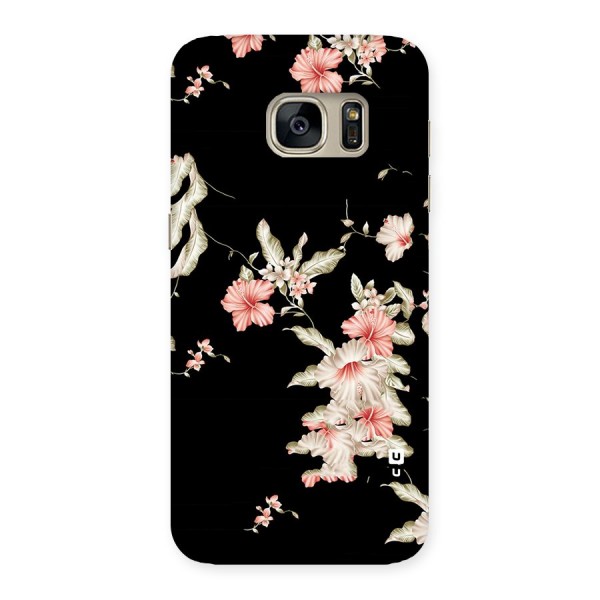 Black Floral Back Case for Galaxy S7