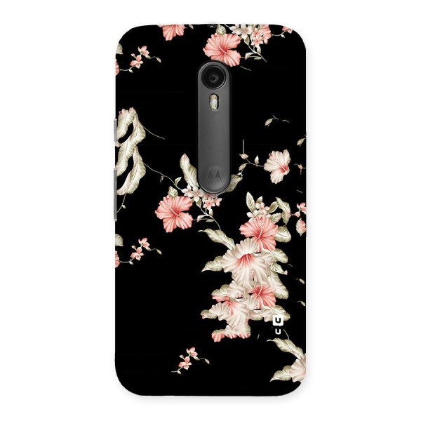 Black Floral Back Case for Moto G3