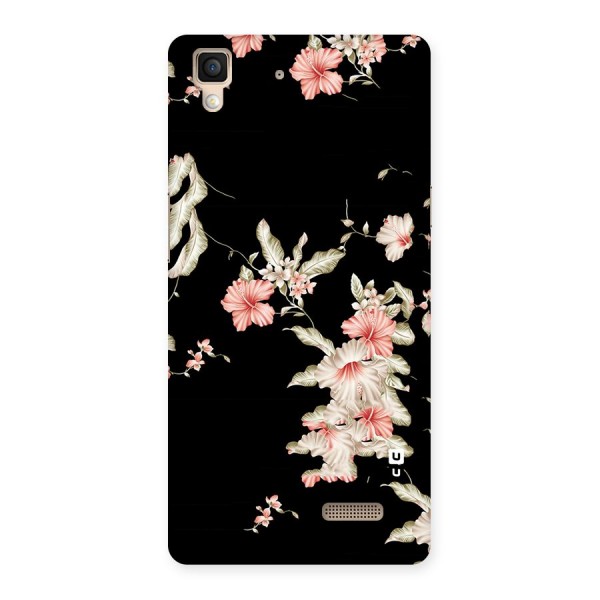 Black Floral Back Case for Oppo R7