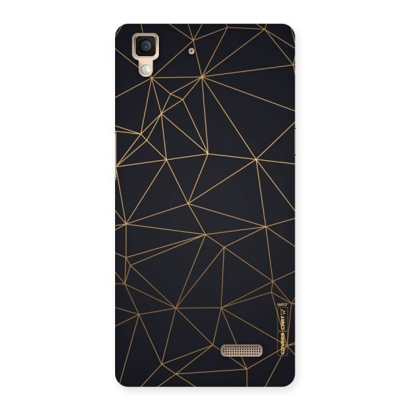 Black Golden Lines Back Case for Oppo R7