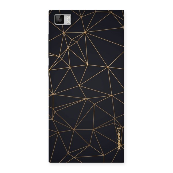 Black Golden Lines Back Case for Xiaomi Mi3