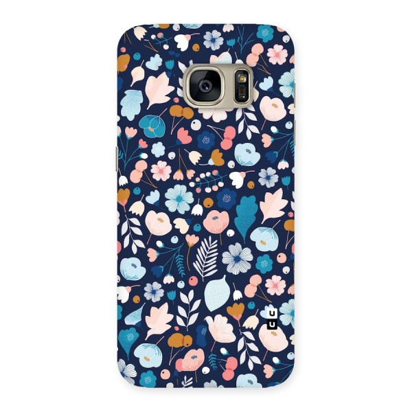 Blue Floral Back Case for Galaxy S7