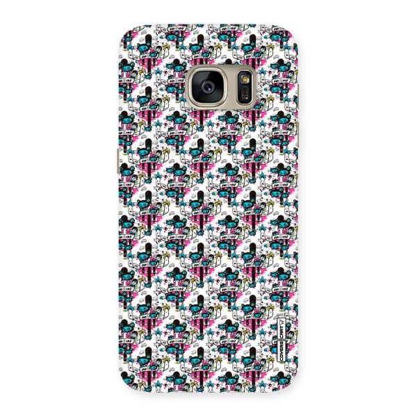 Blue Pink Pattern Back Case for Galaxy S7