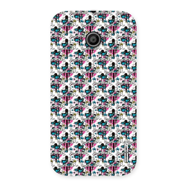 Blue Pink Pattern Back Case for Moto E