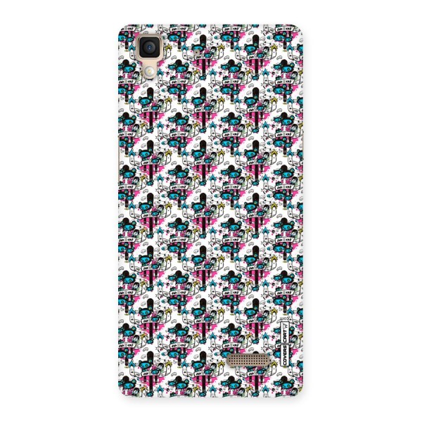 Blue Pink Pattern Back Case for Oppo R7