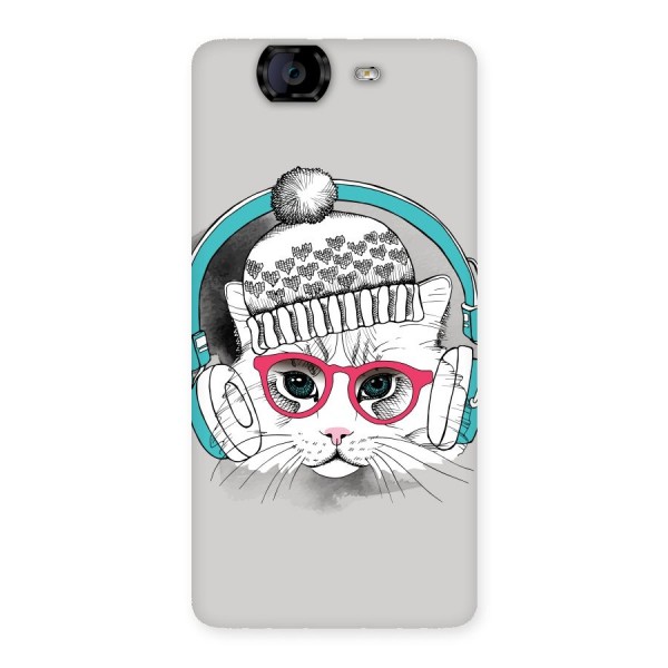 Cat Headphones Back Case for Canvas Knight A350