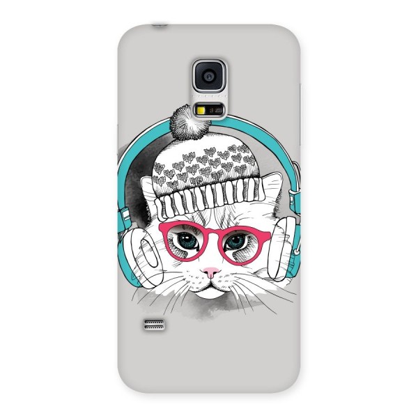 Cat Headphones Back Case for Galaxy S5 Mini