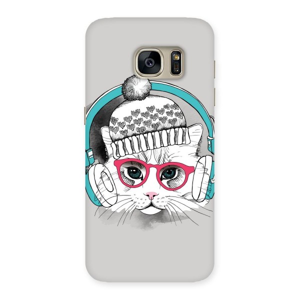 Cat Headphones Back Case for Galaxy S7