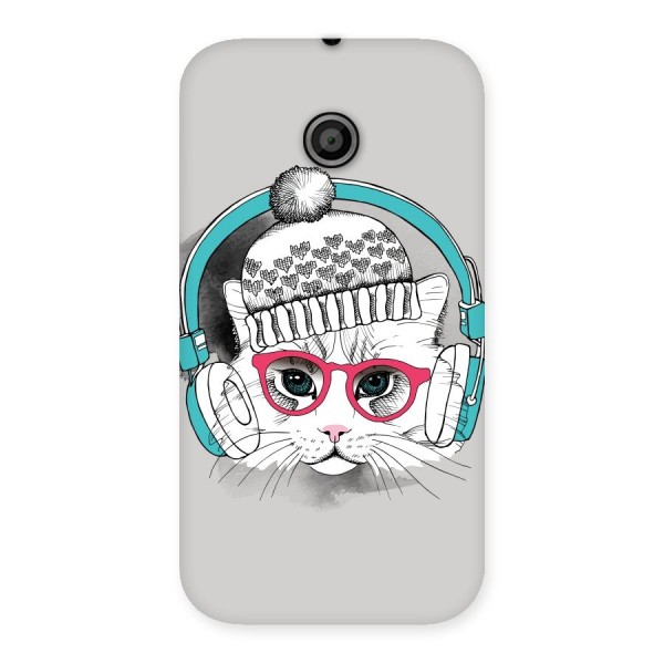 Cat Headphones Back Case for Moto E