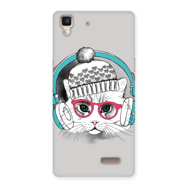 Cat Headphones Back Case for Oppo R7