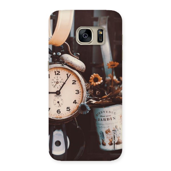 Clock And Flowers Back Case for Galaxy S7