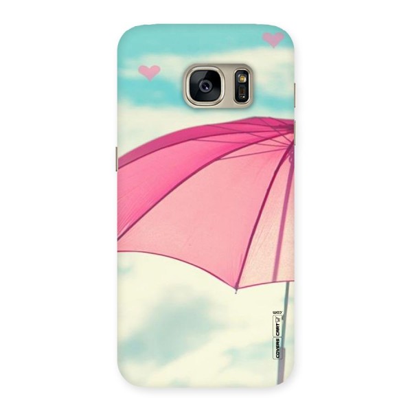 Cute Pink Umbrella Back Case for Galaxy S7