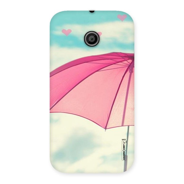 Cute Pink Umbrella Back Case for Moto E