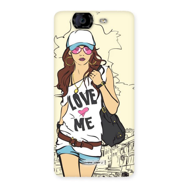 Fashion Girl Back Case for Canvas Knight A350