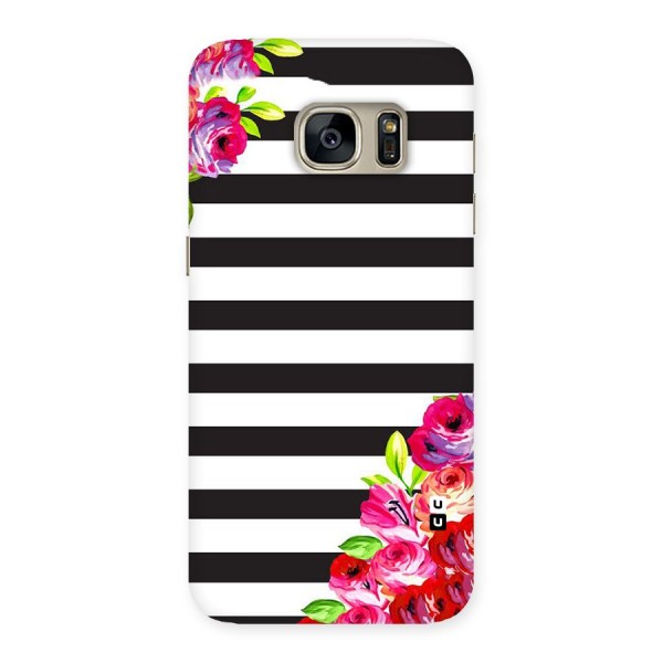 Floral Stripes Back Case for Galaxy S7