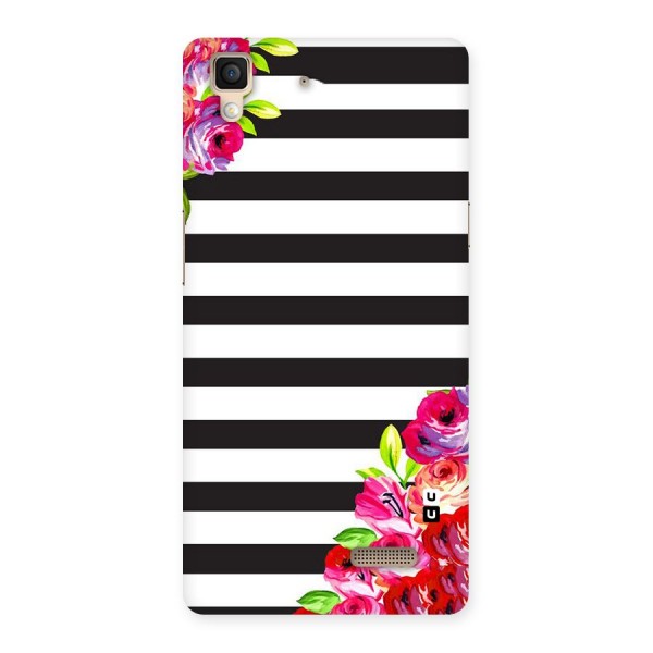 Floral Stripes Back Case for Oppo R7