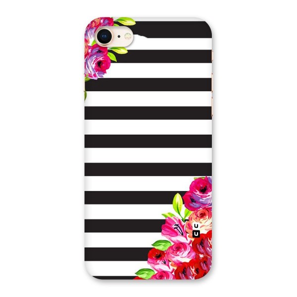 Floral Stripes Back Case for iPhone 8