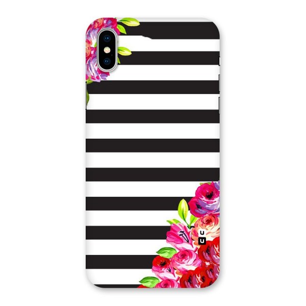 Floral Stripes Back Case for iPhone X