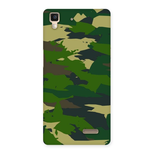 Green Camouflage Army Back Case for Oppo R7