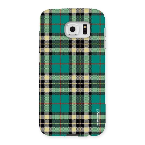 Green Check Back Case for Samsung Galaxy S6