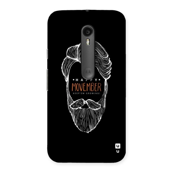 Happy Movember Black Back Case for Moto G3