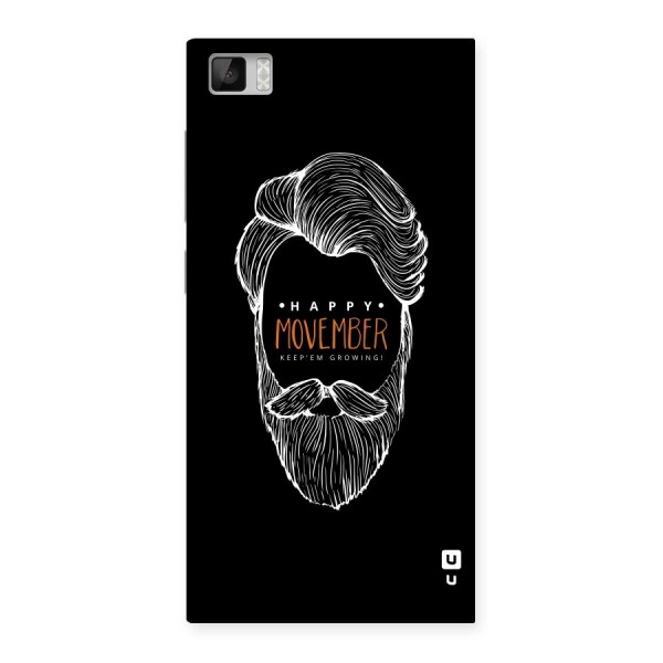 Happy Movember Black Back Case for Xiaomi Mi3