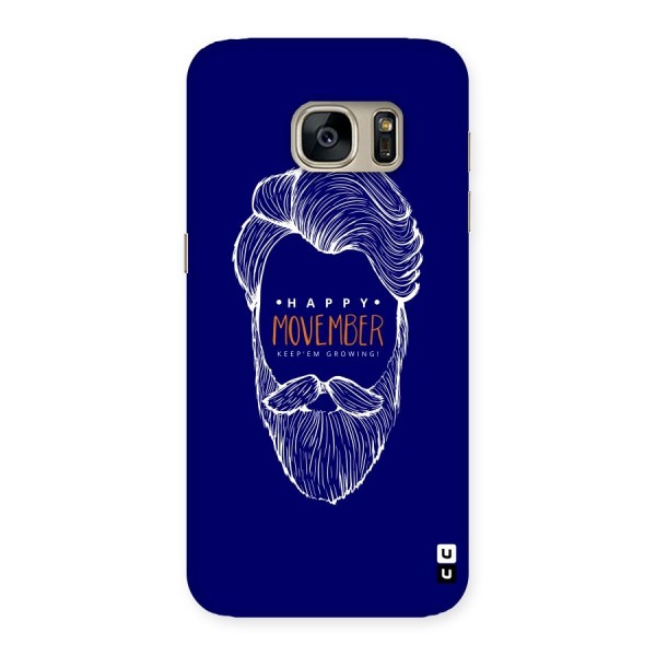 Happy Movember Blue Back Case for Galaxy S7