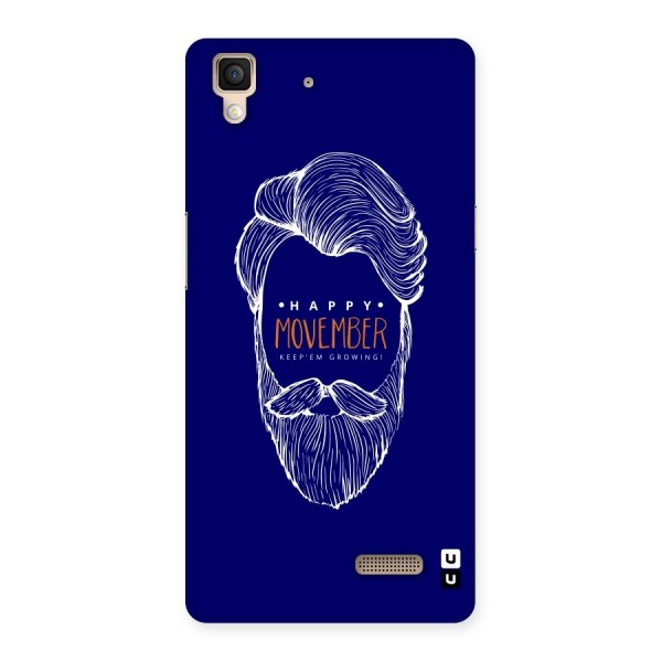 Happy Movember Blue Back Case for Oppo R7