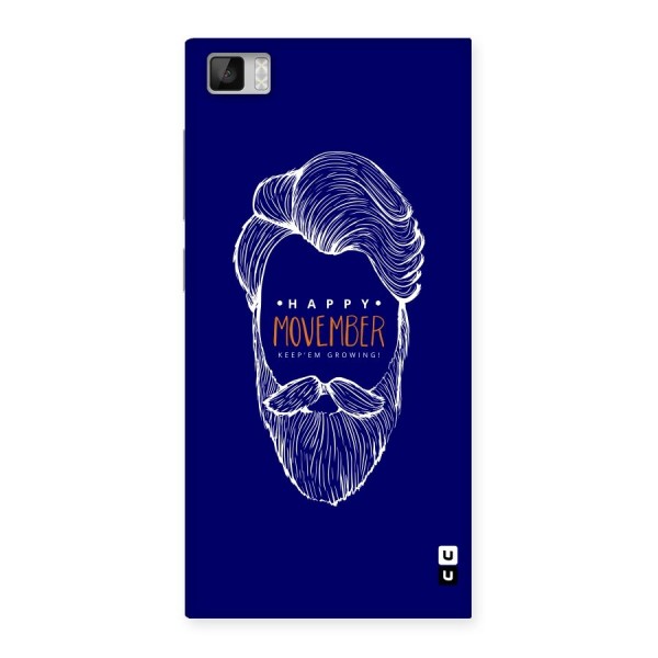 Happy Movember Blue Back Case for Xiaomi Mi3