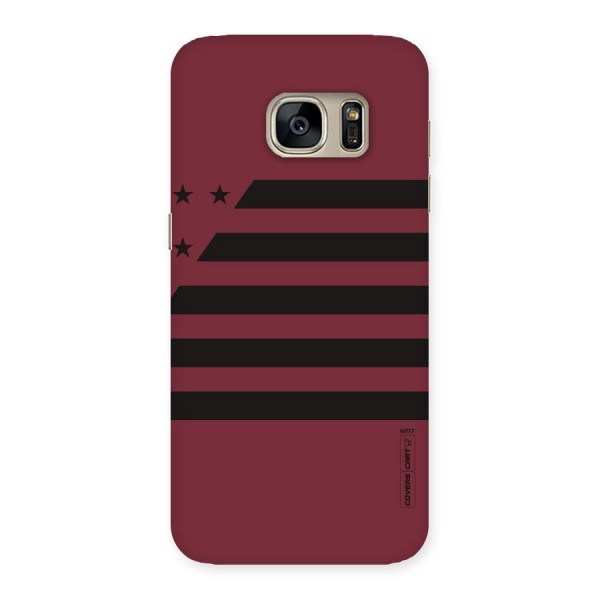 Maroon Star Striped Back Case for Galaxy S7