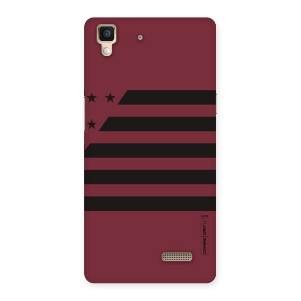 Maroon Star Striped Back Case for Oppo R7