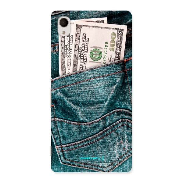 Money in Jeans Back Case for Xperia M4 Aqua