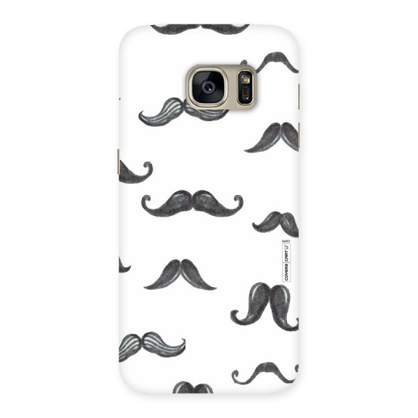 Moustache Pattern (Black) Back Case for Galaxy S7