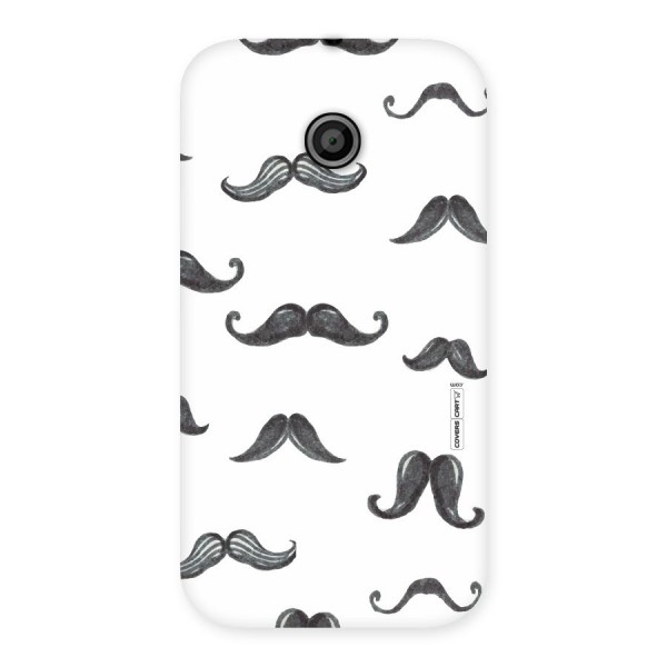 Moustache Pattern (Black) Back Case for Moto E