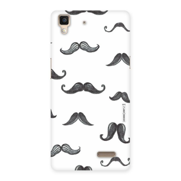 Moustache Pattern (Black) Back Case for Oppo R7