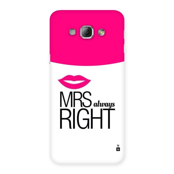 Mrs always right Back Case for Galaxy A8