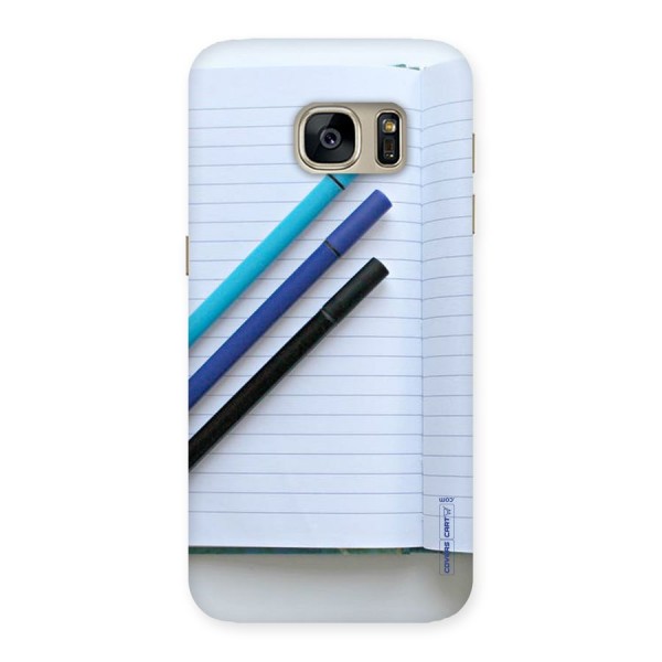 Notebook And Pens Back Case for Galaxy S7