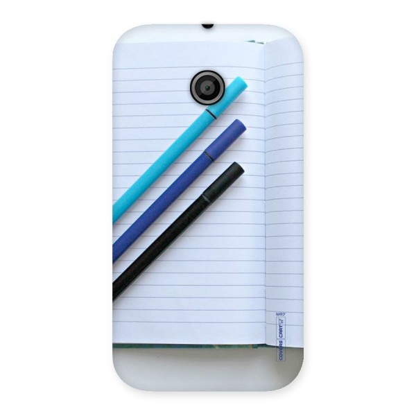 Notebook And Pens Back Case for Moto E